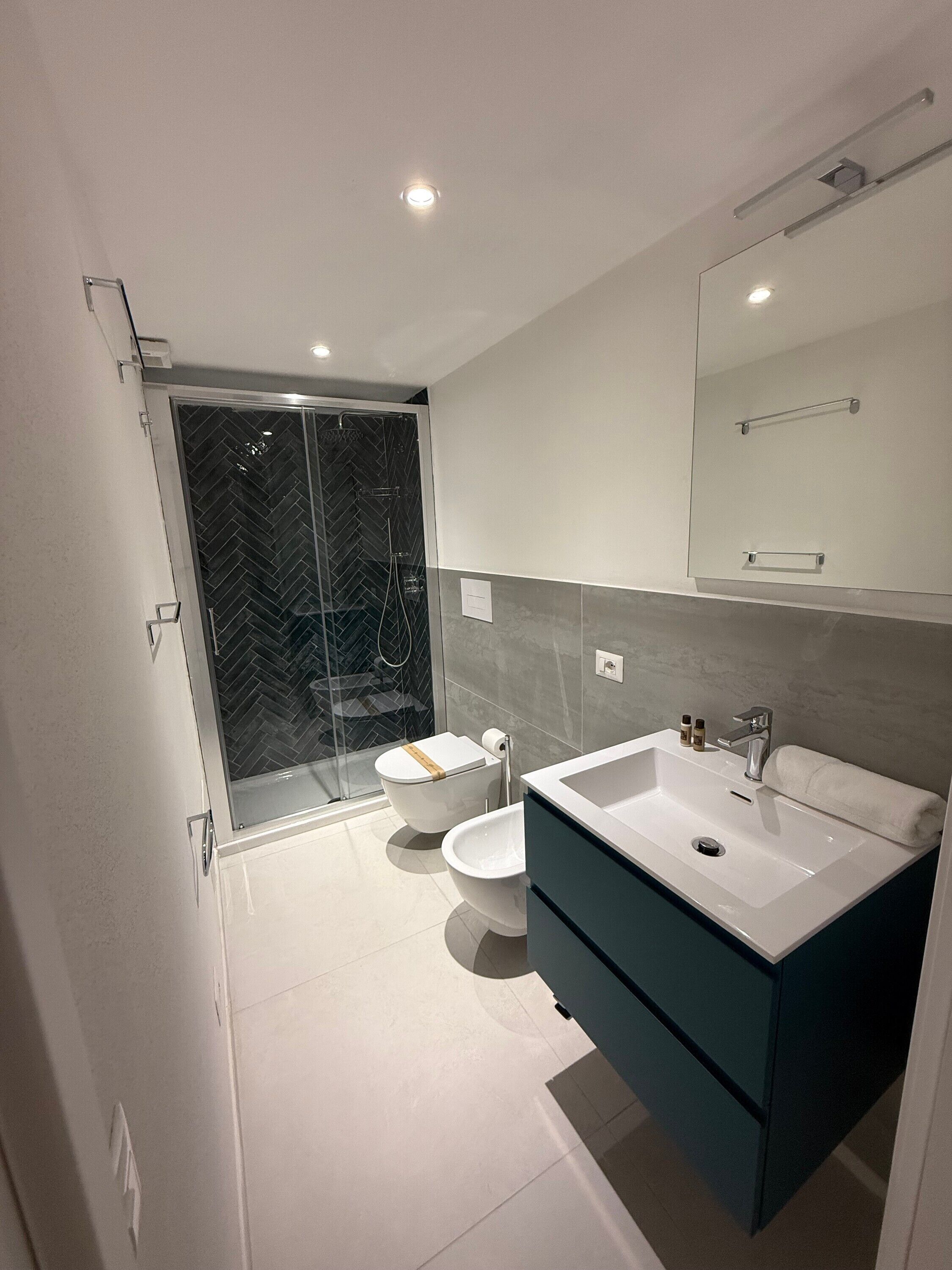 Dusche, Haartrockner, Handtücher