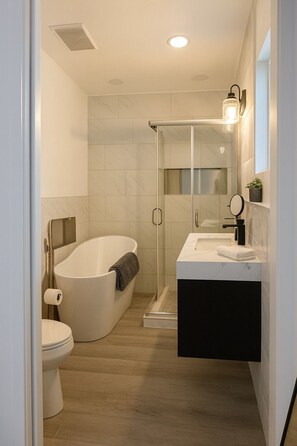 Shower, hair dryer, towels, soap - Desert Chic Retreat: Private Poolside Relaxation, Adventure Trails & Outdoor Fun (Phoenix)