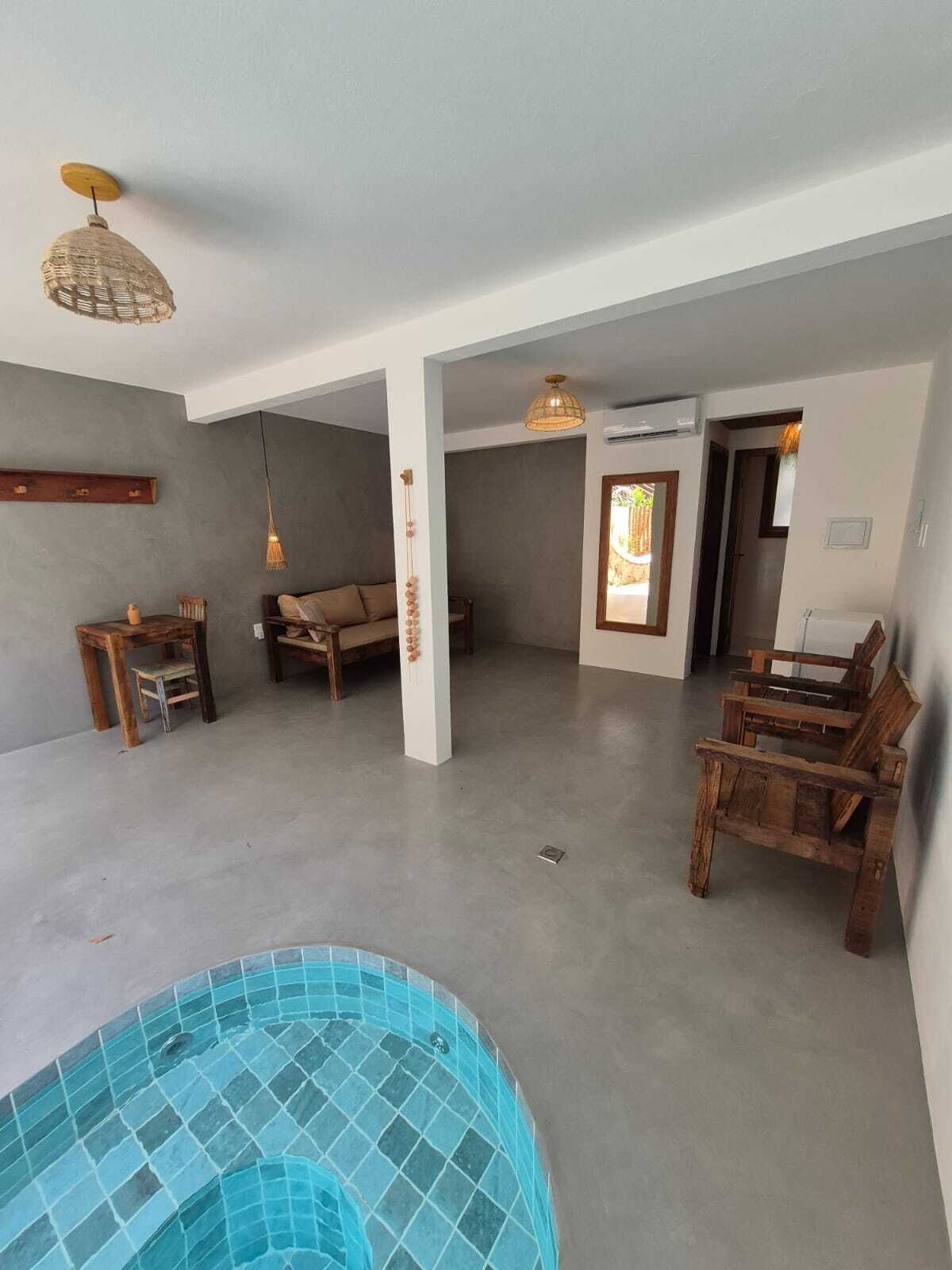 Bangalô superluxo, piscina particular | Parte interna