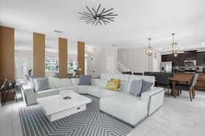 Living area - Star Wars & More Large Private Pool Lanai Home! 6 Bedroom Villa (Davenport)