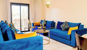 Living area - Charming  2-bedroom apartment with AC in Marrakech Heart (Marrakech)