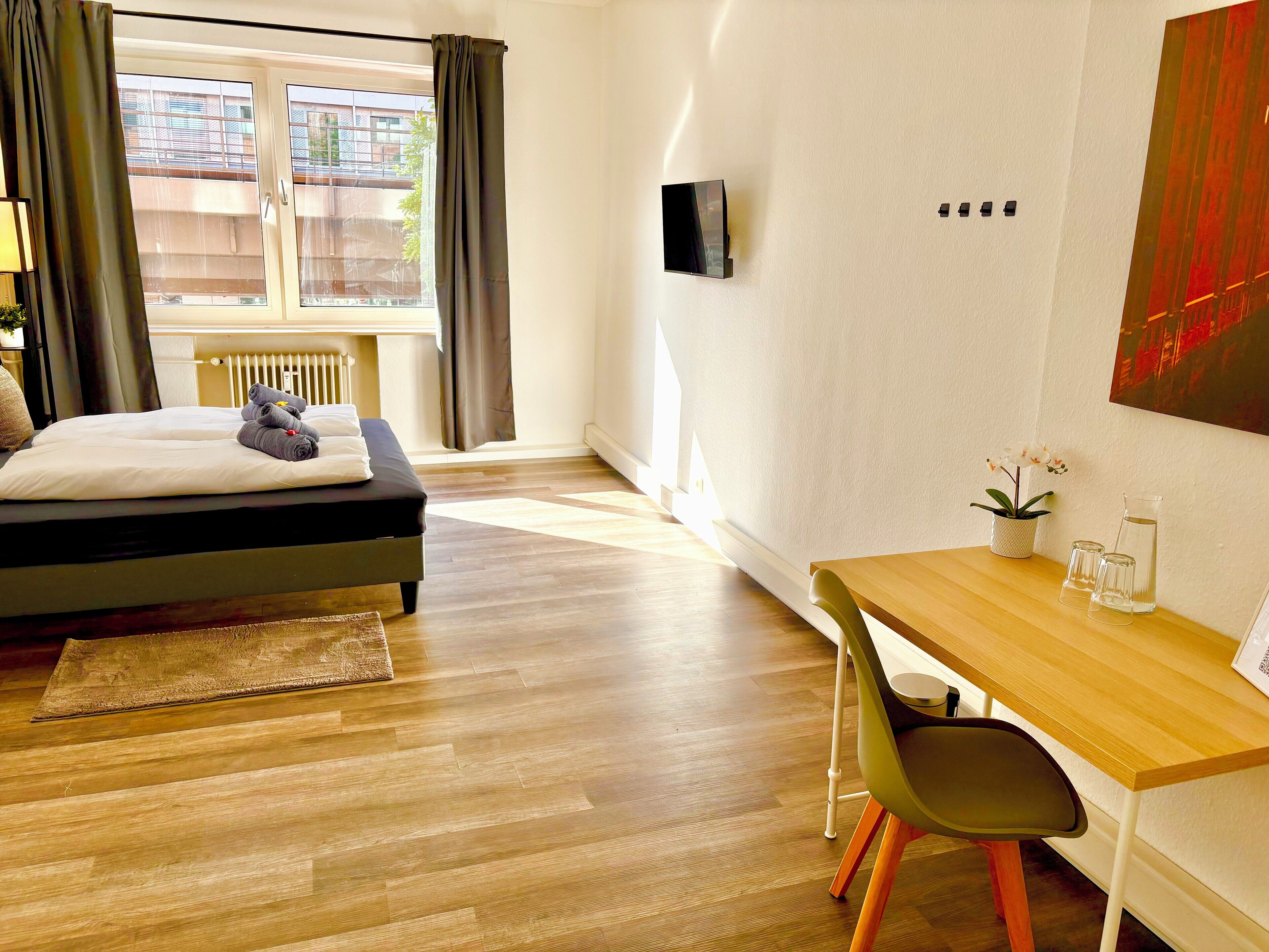 ห้องดับเบิล | โต๊ะทำงาน, พื้นที่ทำงานแบบใช้แล็ปท็อป, เตารีด/โต๊ะรีดผ้า, Wi-Fi ฟรี