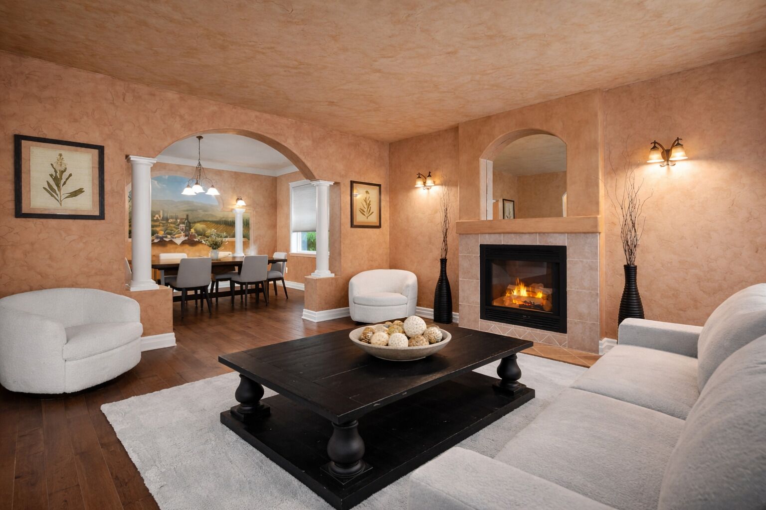 Älytelevisio, takka, videopelejä, DVD-soitin