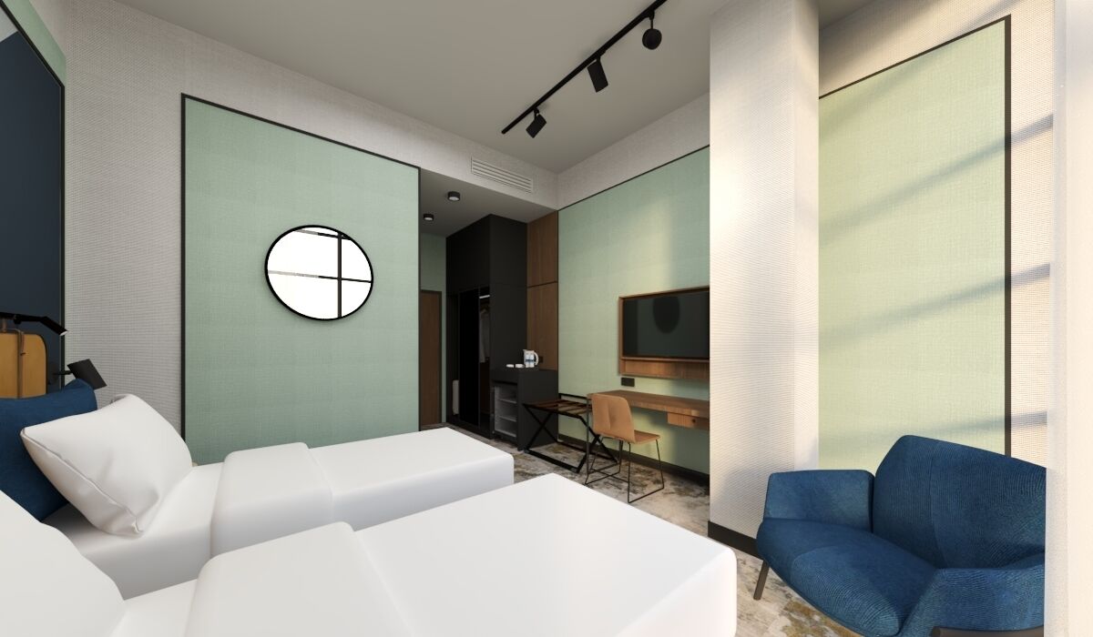 Quarto duplo clássico | Cofres nos quartos, escrivaninha, espaço de trabalho para notebook