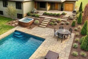 Piscina all'aperto, una piscina riscaldata