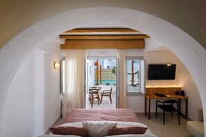 Classic Double or Twin Room | Blackout curtains, soundproofing, iron/ironing board, free WiFi - Safrani Suites (Santorini)