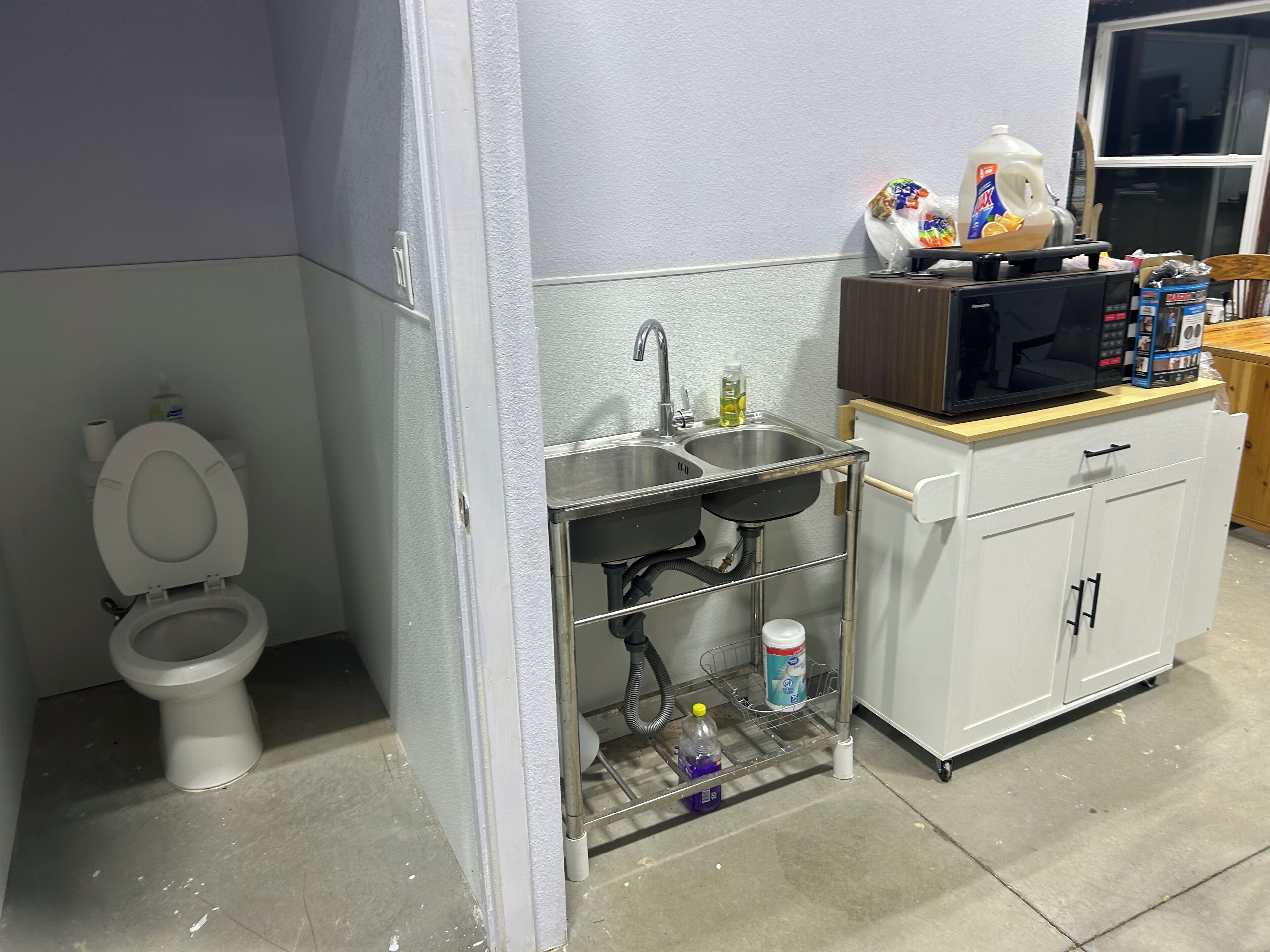 Fridge, microwave, oven, electric kettle