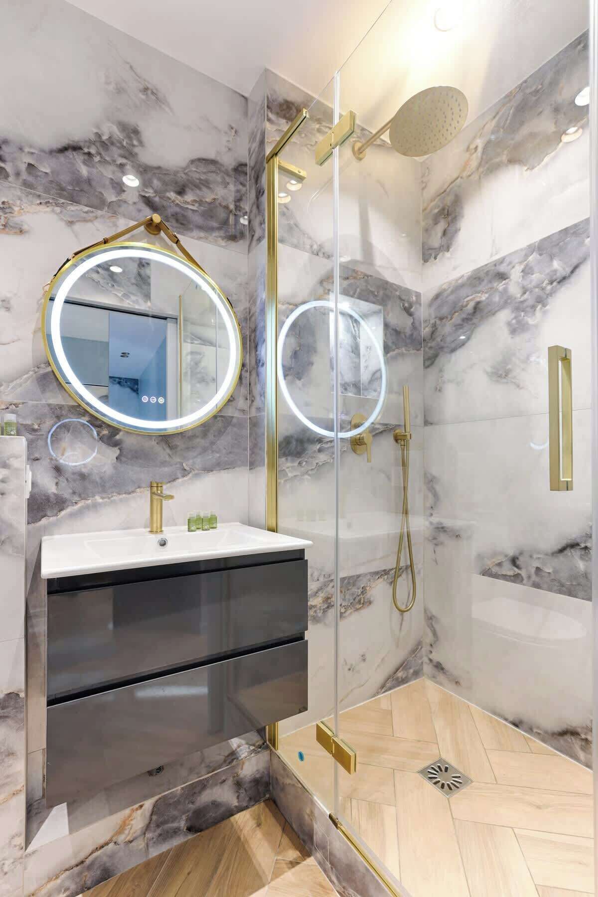 Shower, hair dryer