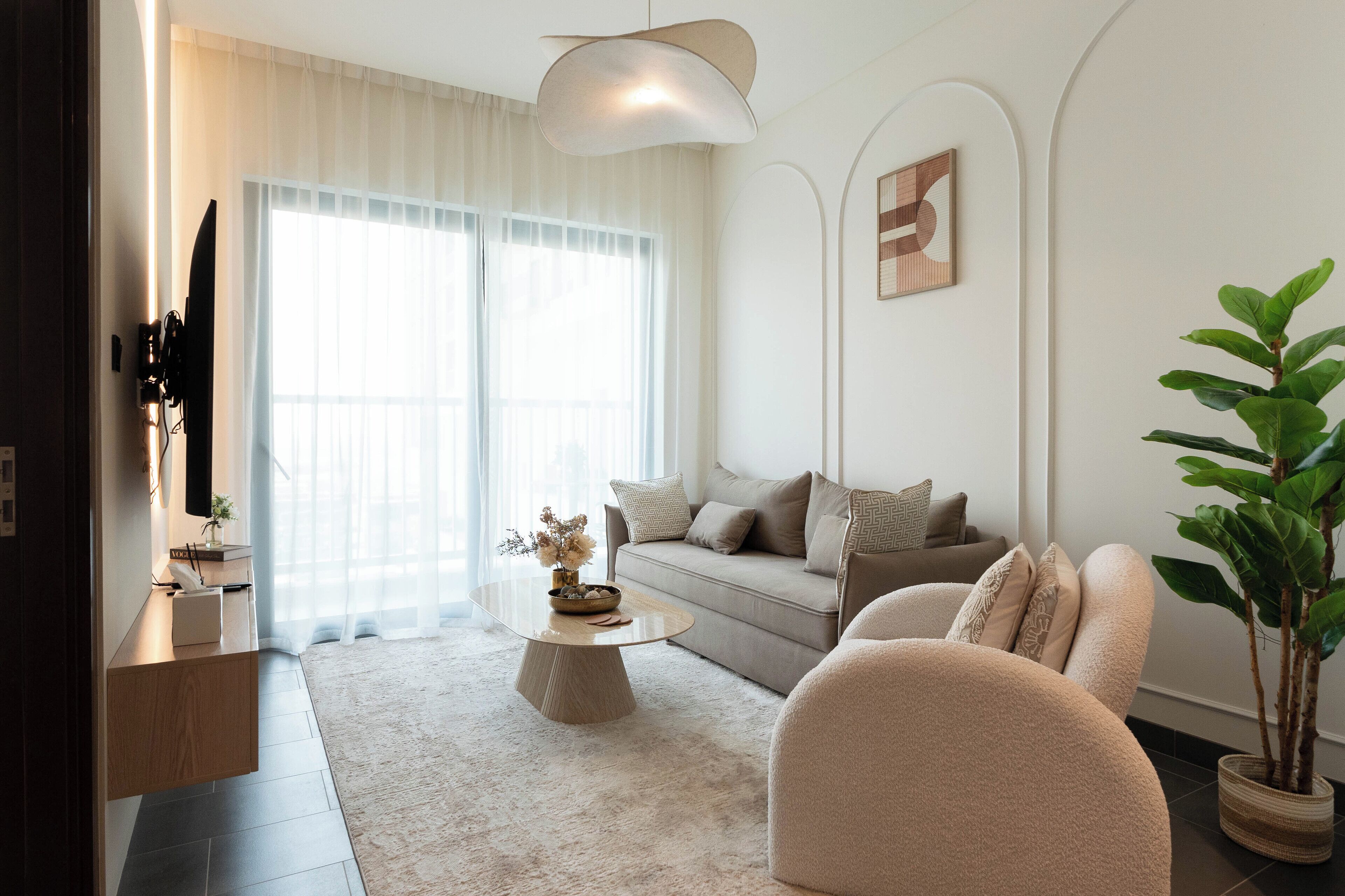 Appartement Deluxe, balcon, vue piscine | Coin séjour