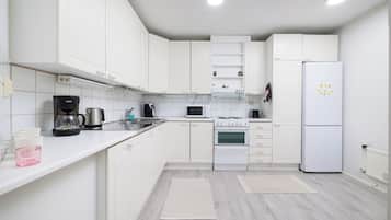 Leilighet – basic | Eget kjøkken | Kjøleskap, mikrobølgeovn, ovn og kokeplater