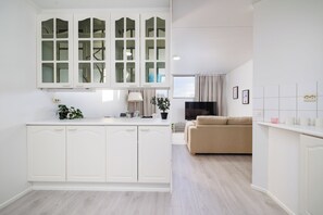 Basic Apartment | Private kitchen | Full-size fridge, microwave, oven, stovetop - Spacious 1BR Apt. near the city center (Oulu)