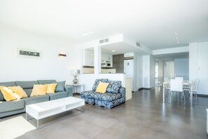 Living area - Apartment 'Voramar 33A Joana Duplex' with Sea View, Private Terrace and Wi-Fi (Port Pollensa)