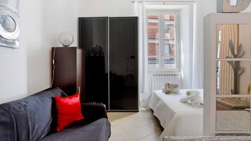 1 bedroom, iron/ironing board, bed sheets