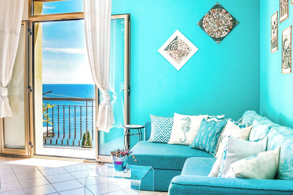 Appartement Deluxe, vue océan, en front de plage | Coin séjour