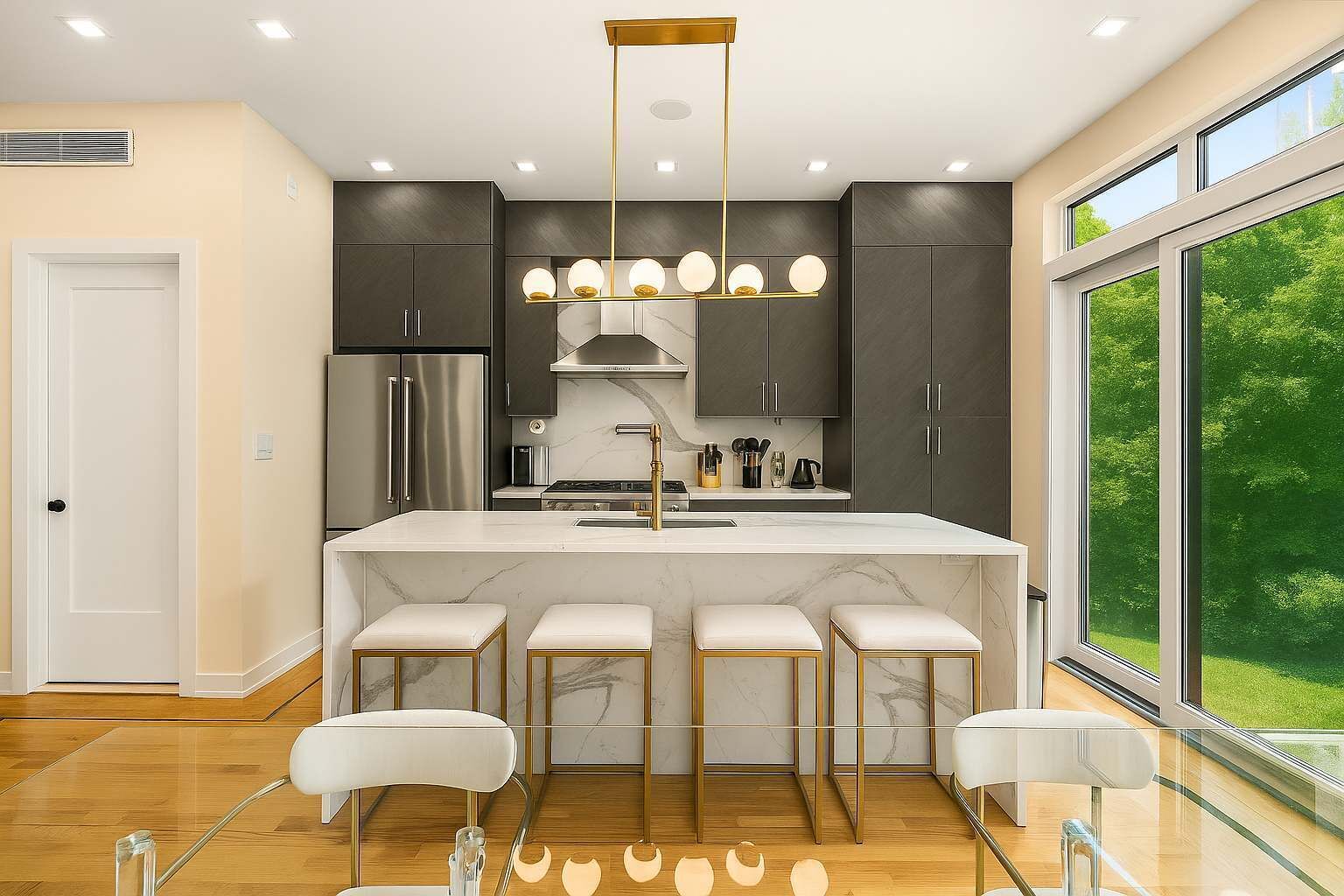 Kühlschrank, Mikrowelle, Ofen, Herdplatte