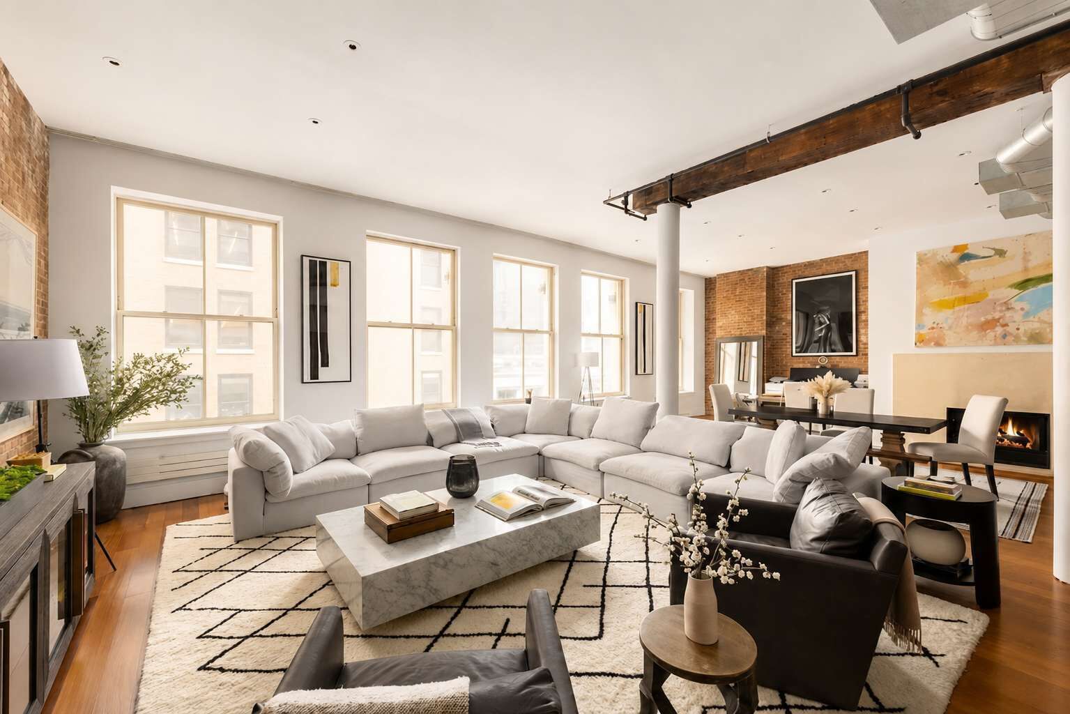TV, fireplace, offices