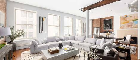 TV, fireplace, offices