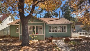 Exterior - Evergreen Escape · Fenced Yard · Fireplace (Big Bear)