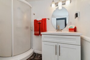 Shower, hair dryer - Ferrero Cabin I Fenced Yard with Grill in Big Bear (Big Bear Lake)