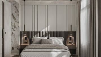 Habitación Deluxe | Sistema de insonorización, tabla de planchar con plancha, wifi gratis