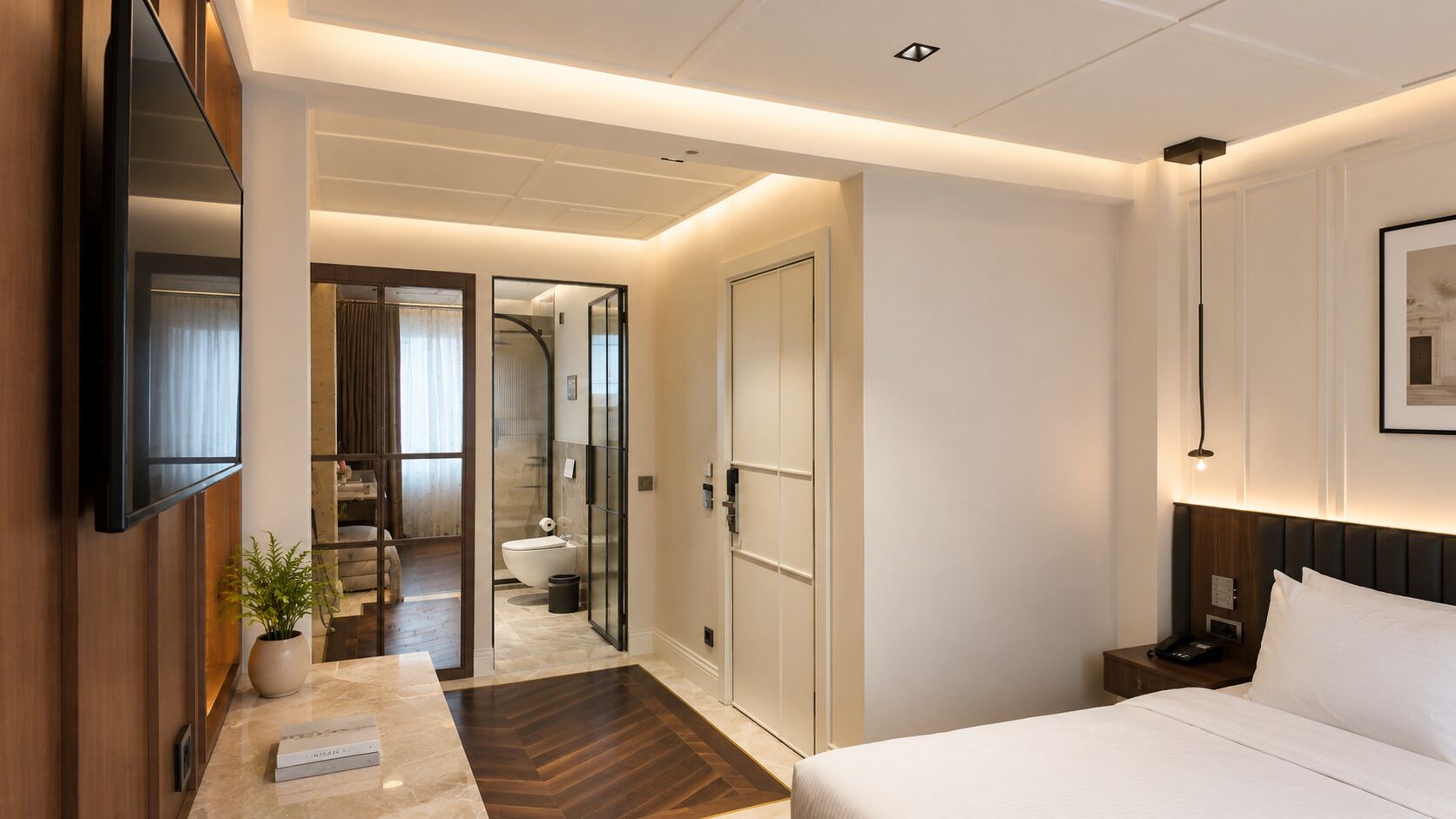 Premium bedding, minibar, soundproofing, iron/ironing board