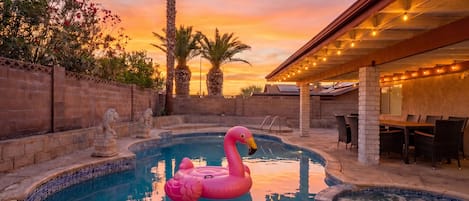 Outdoor pool, a heated pool