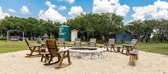 The Six Shooter Yurt - Texas Hill Country Western-themed yurt glamping for 4 in the woods near Kerrville & Fredericksburg