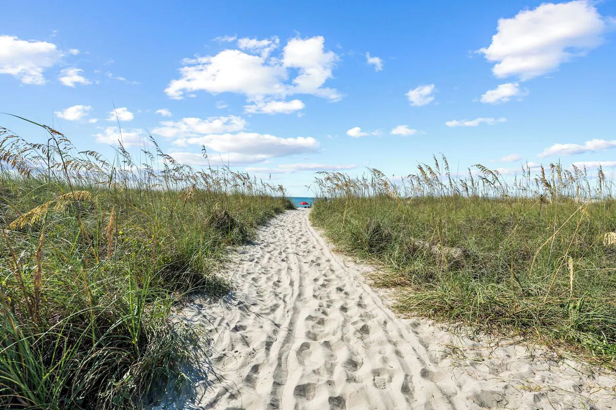 Vlak bij het strand