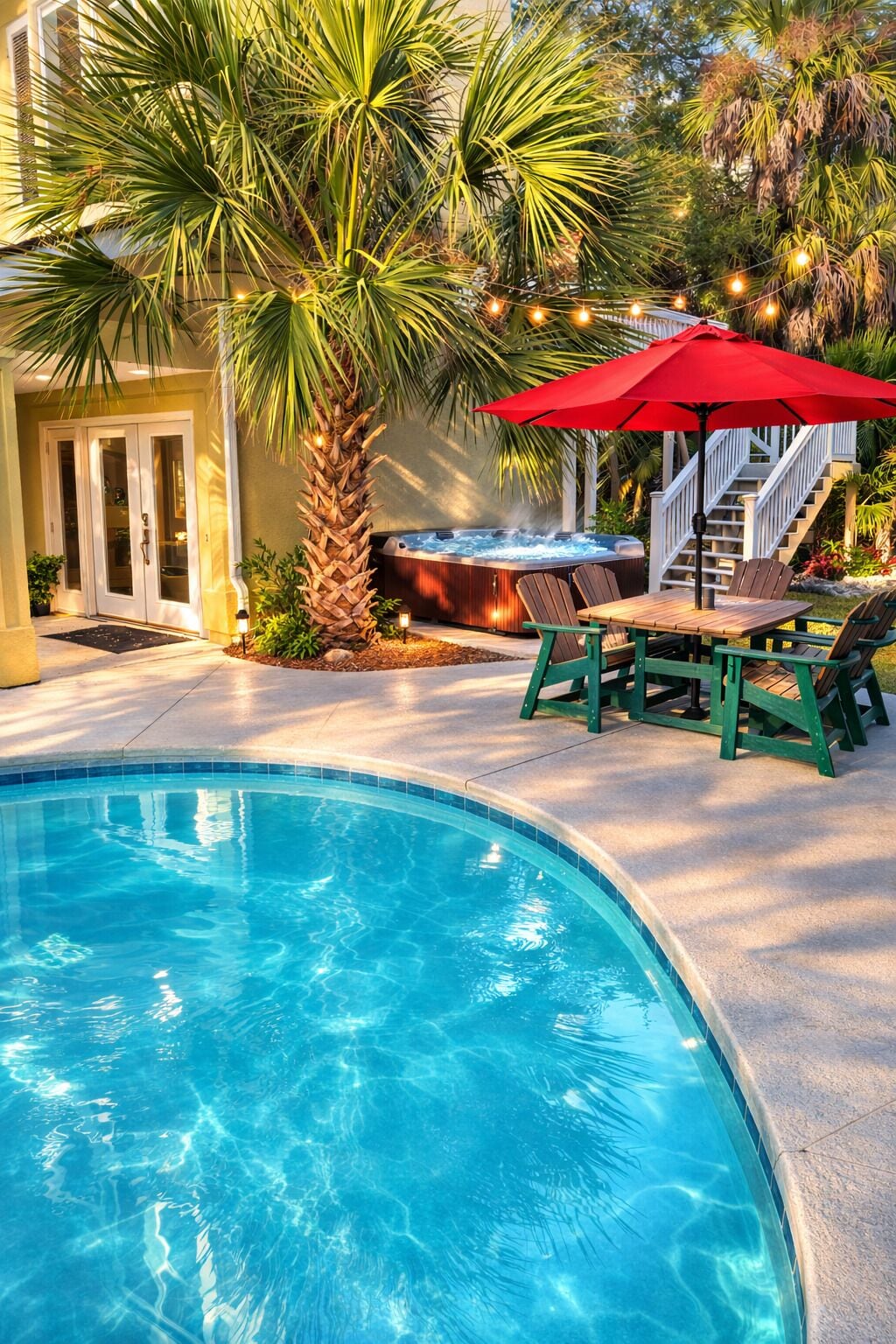 Piscine extérieure, piscine chauffée