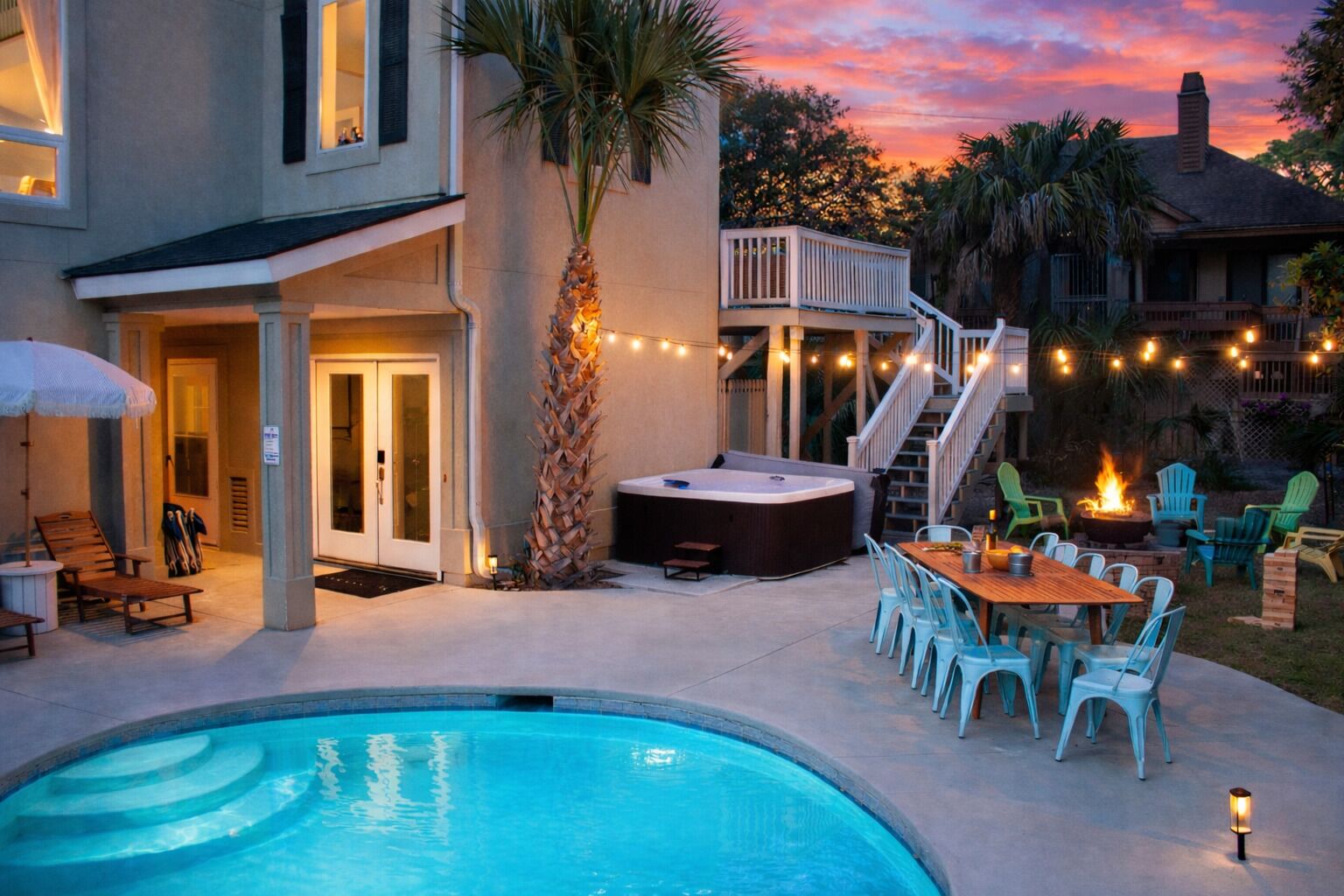 Outdoor pool, a heated pool