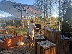 Property grounds - Cozy vacation home right on the lake with sauna and hot tub (Vieremä,)