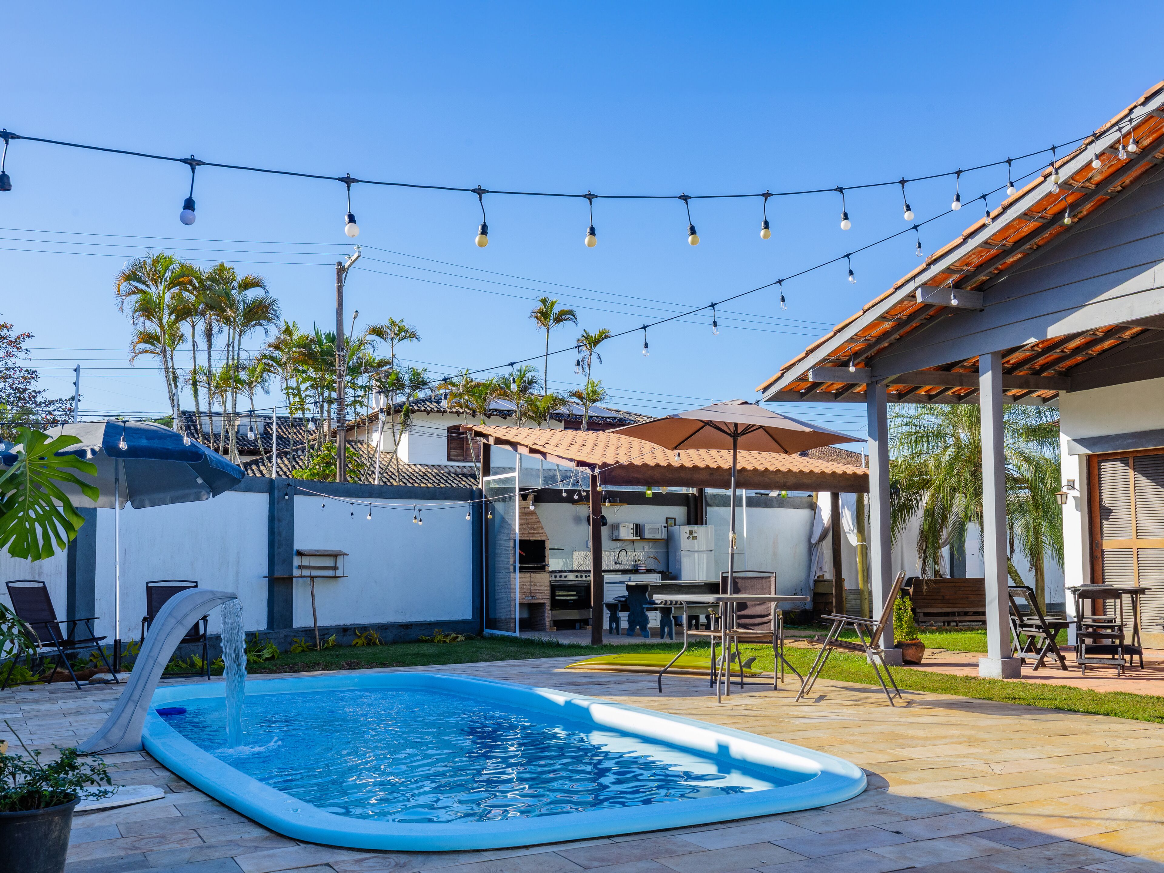 Indoor pool, pool umbrellas, sun loungers