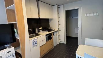 Fridge, microwave, stovetop, dishwasher