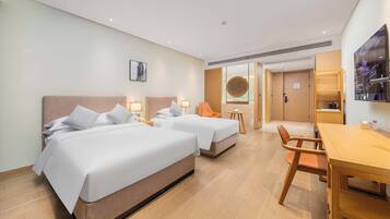 Family Twin Room, City View | Premium bedding, individually decorated, individually furnished, desk