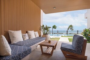 Luxe maisonnette, 1 slaapkamer, uitzicht op oceaan | Terras