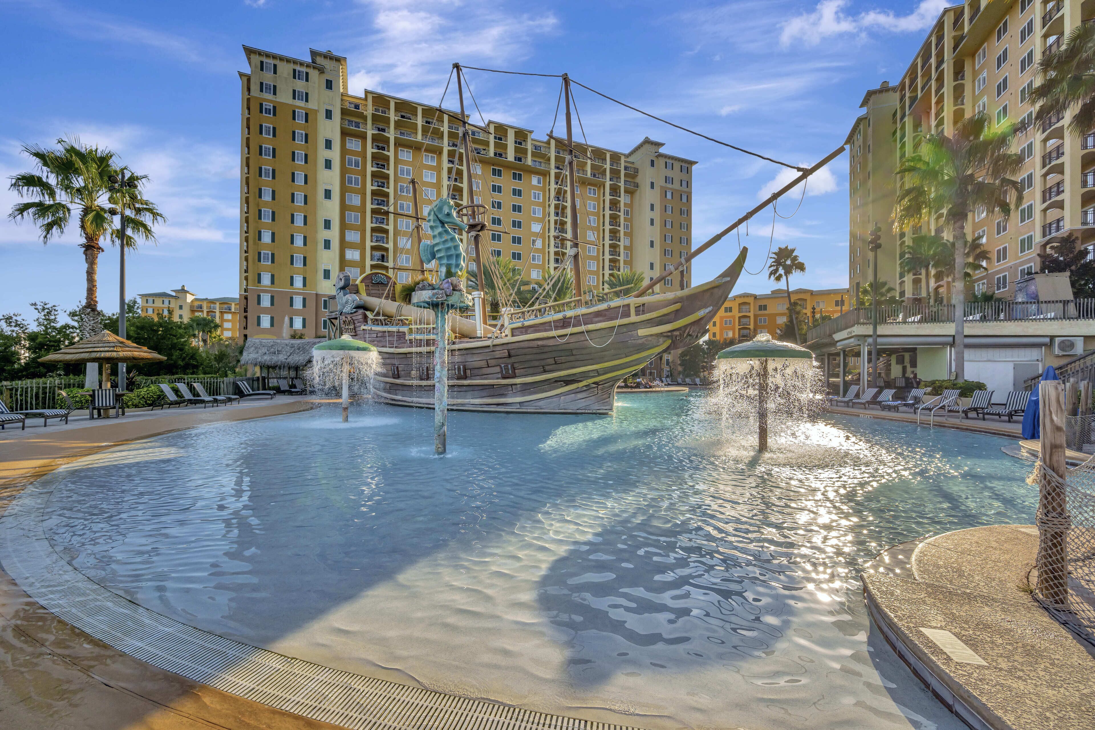 2 outdoor pools, open 8:00 AM to 10:00 PM, pool umbrellas, sun loungers