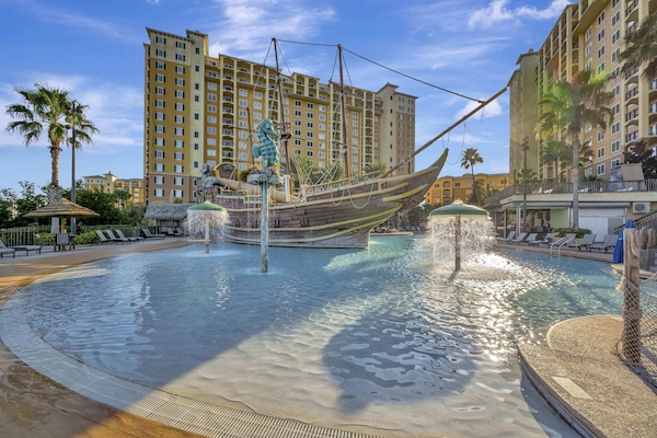 2 outdoor pools, open 8:00 AM to 10:00 PM, pool umbrellas, sun loungers
