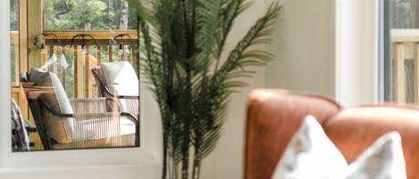 TV, fireplace, ping pong, books