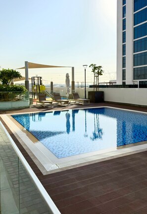 Outdoor pool - Cozy Azizi Riviera Studio High Floor Burj Khlifa View in Dubai (Dubai)