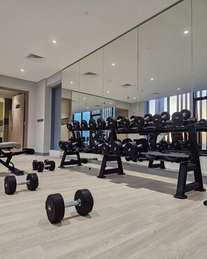 Fitness facility - Cozy Azizi Riviera Studio High Floor Burj Khlifa View in Dubai (Dubai)