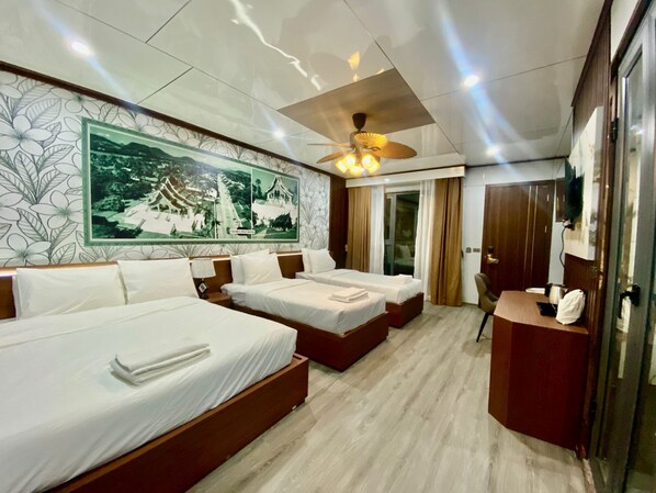 Superior Triple Room, Balcony | In-room safe, desk, blackout curtains, free WiFi - Champa Phan Boutique Hotel (Vientiane)