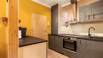 Fridge, oven, stovetop, dishwasher