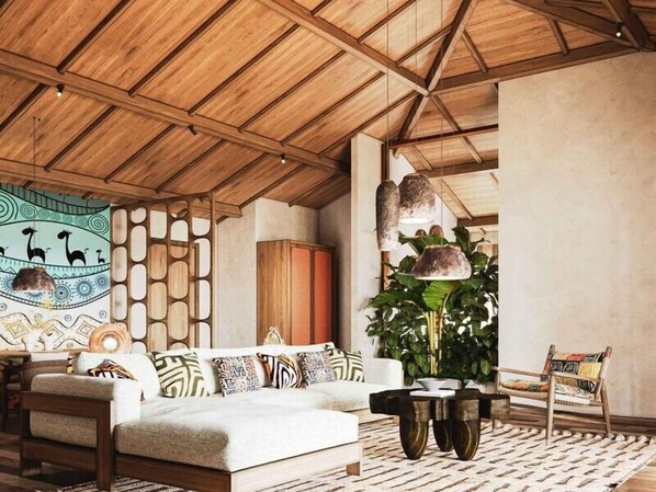 Villa familiar, patio, vista al océano | Caja de seguridad en la habitación y tabla de planchar con plancha