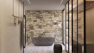 Villa Grand, 4 camere da letto, piscina privata, vista mare | Una cassaforte in camera, una scrivania, insonorizzazione