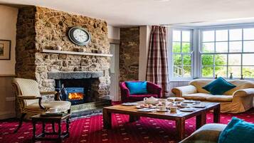 TV connectée, cheminée, lecteur de DVD, table de tennis de table