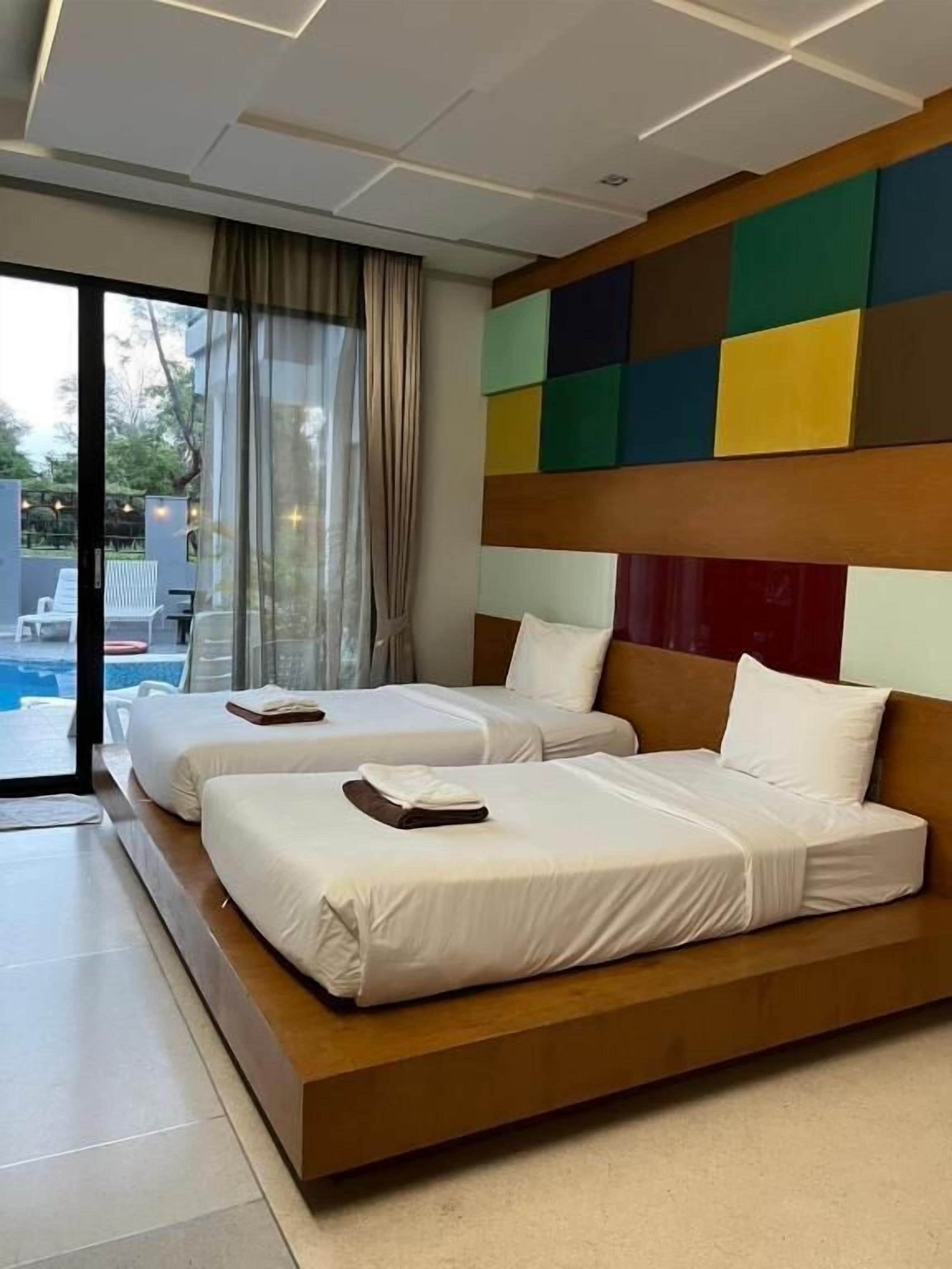 华丽双床房, 泳池景观 | 免费 WiFi