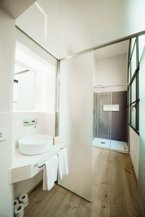 Dusche, Haartrockner, Bidet, Handtücher
