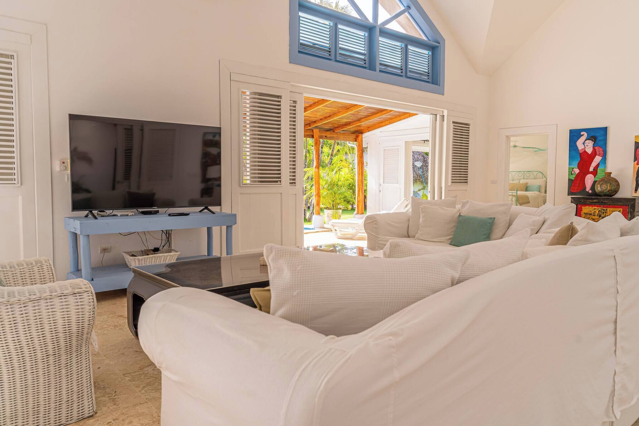 Vila, 6 quartos, para fumantes, piscina particular | Sala de estar