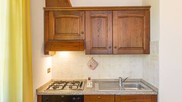 Fridge, oven, stovetop, coffee/tea maker