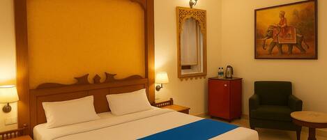 Dubbelrum - utsikt mot trädgården | Skrivbord, arbetsyta för laptop, strykjärn/strykbräda och gratis wi-fi